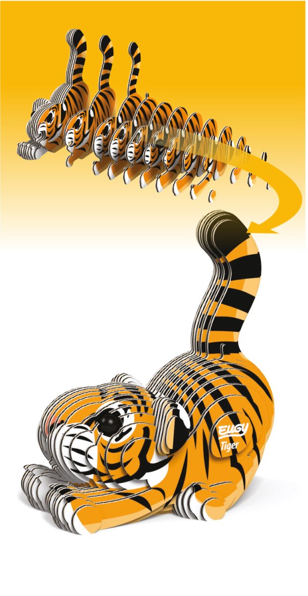 EUGY Tiger 3D cardboard model kit - box front