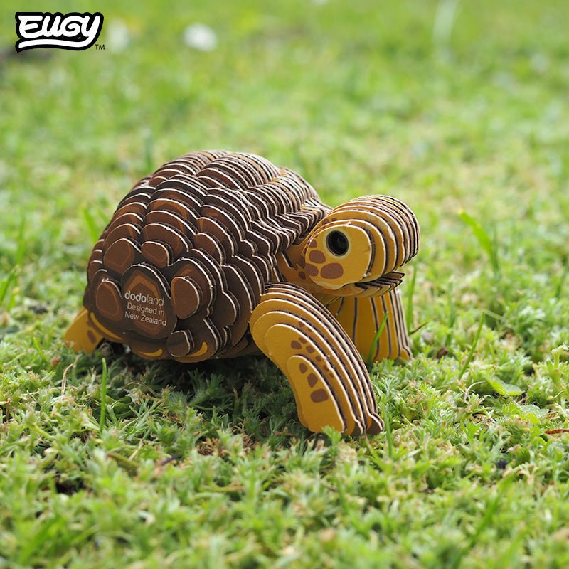 EUGY Tortoise 3D cardboard model kit - built model on display