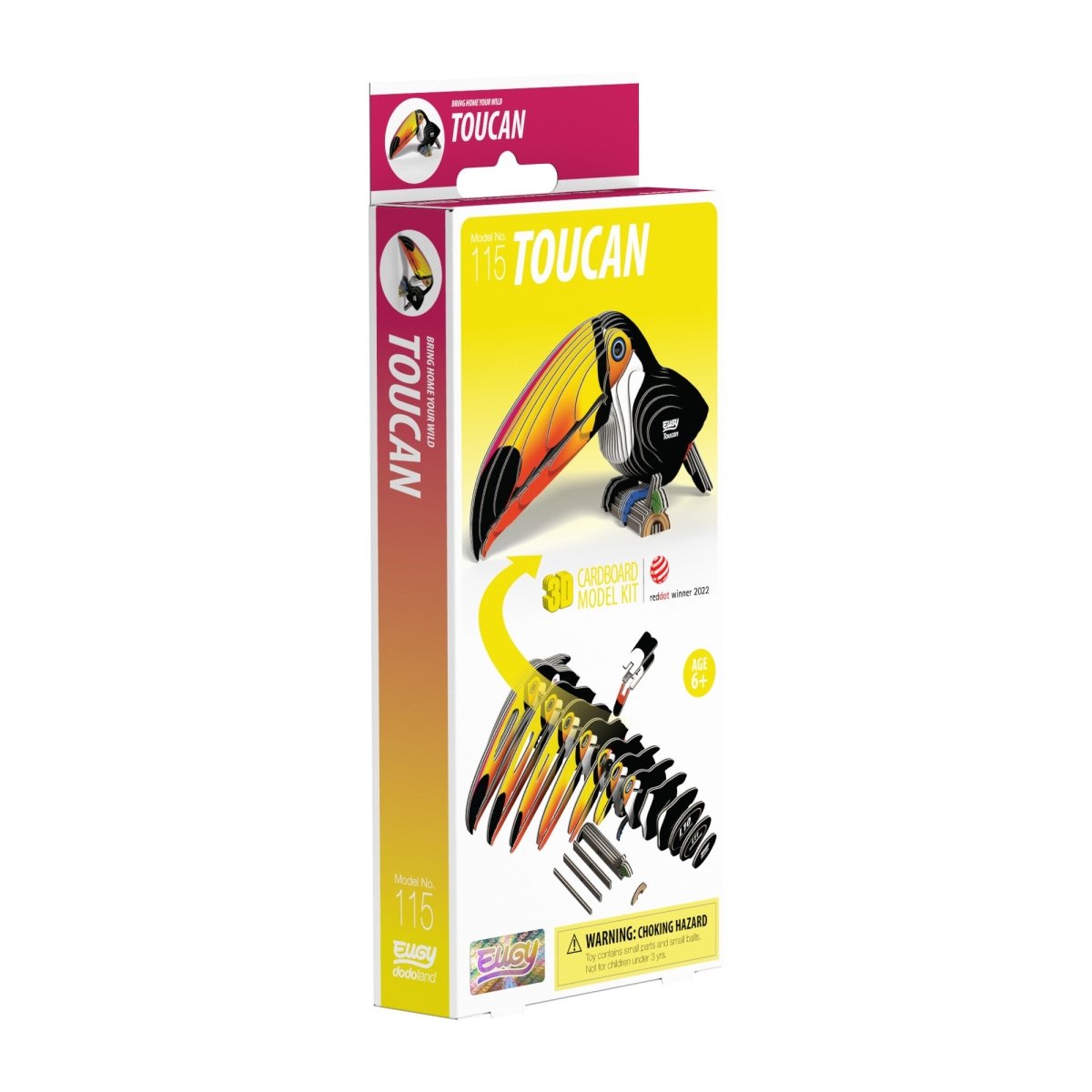 EUGY Toucan 3D cardboard model kit - box front