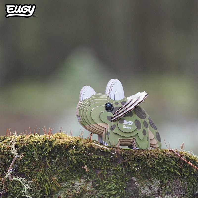 EUGY Tricera 3D cardboard model kit - built model on display