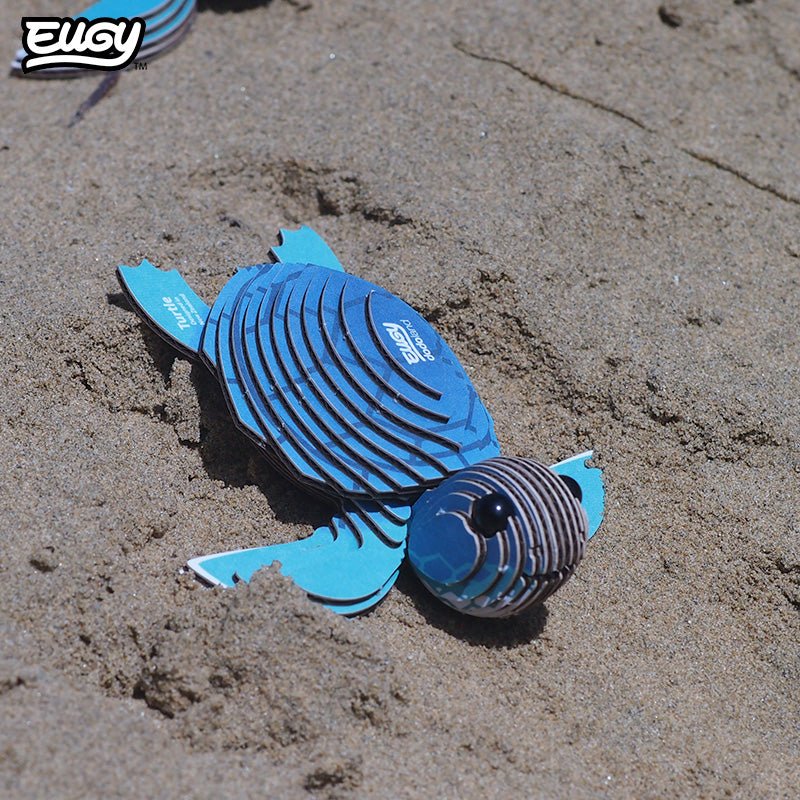 EUGY Turtle 3D cardboard model kit - built model on display