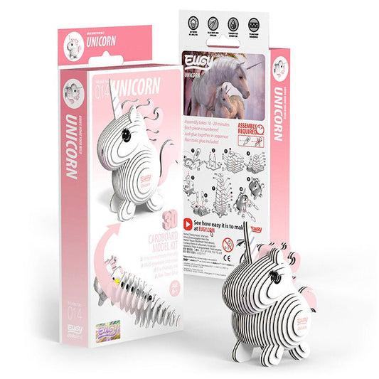 EUGY Unicorn 3D cardboard model kit, eco-friendly assembled puzzle figure