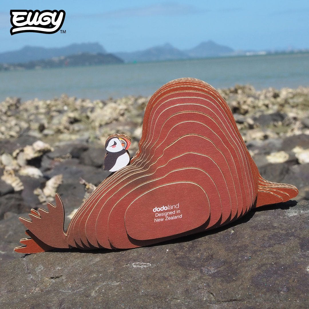 EUGY Walrus 3D cardboard model kit - built model on display