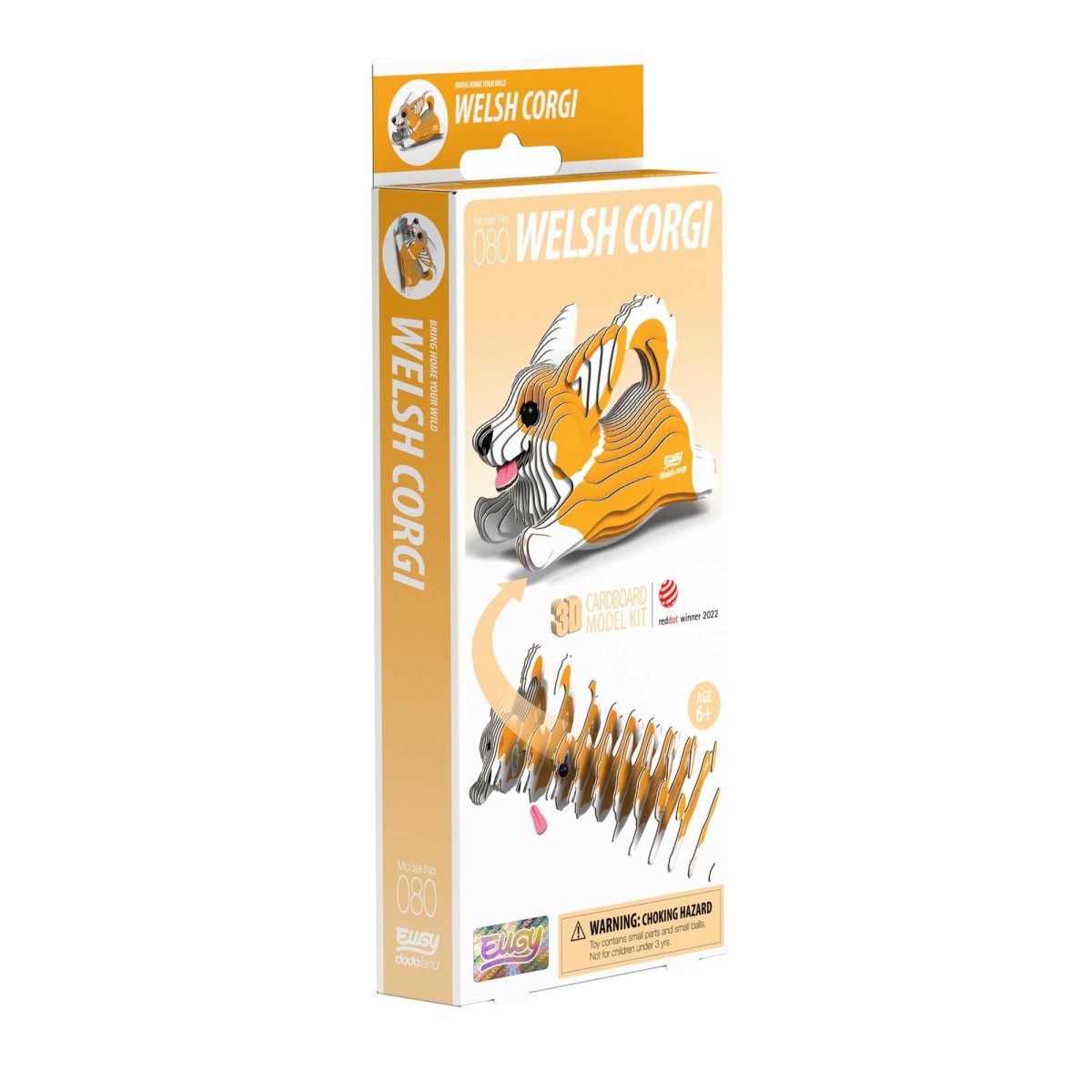 EUGY Welsh Corgi 3D cardboard model kit - box front