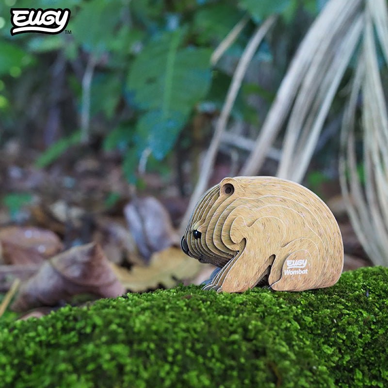 EUGY Wombat 3D cardboard model kit - built model on display