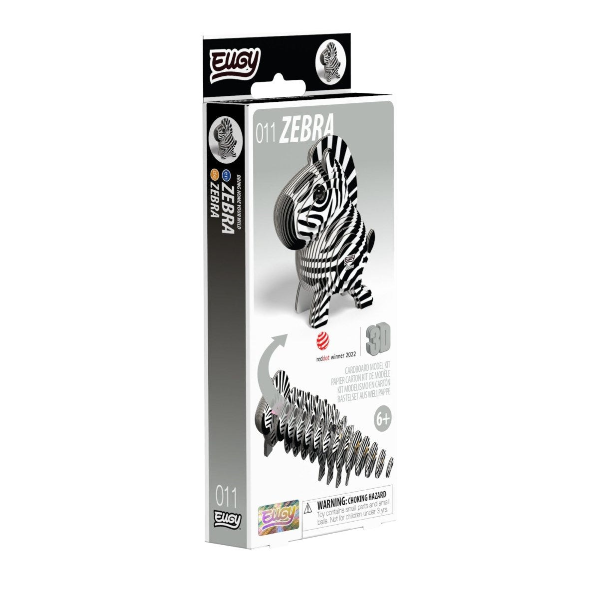 EUGY Zebra 3D cardboard model kit - box front