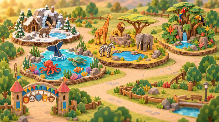The Great EUGY Zoo - a papercraft zoo of cardboard animal kits
