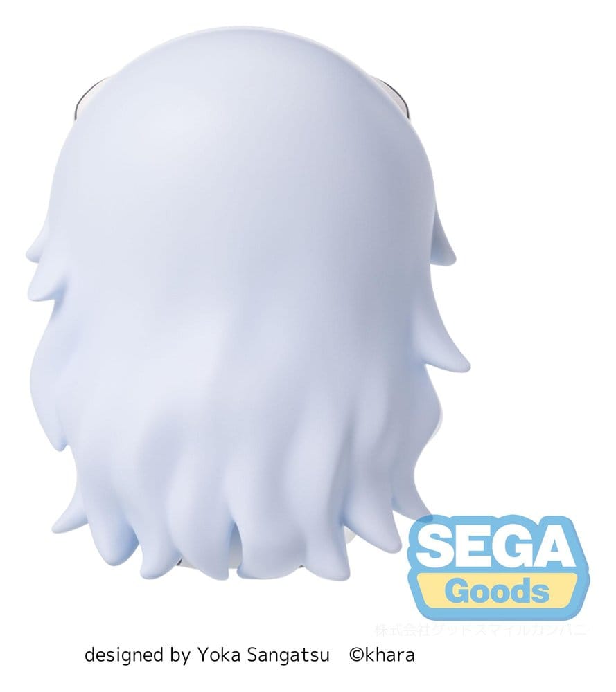 Evangelion Rei Long Hair Fuwa Petit figure rear view showing flowing pale blue hair