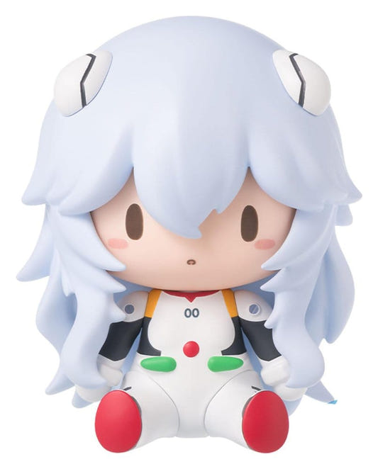 Sega Fuwa Petit Evangelion Rei Long Hair chibi figure in white plugsuit, front view