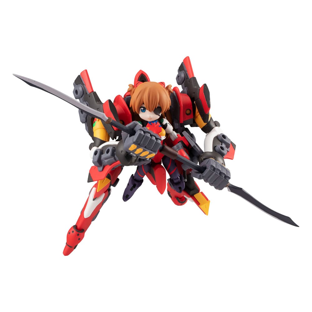 Desktop Army Asuka Langley combined with Evangelion Unit-02 parts in a lunging pose with polearm