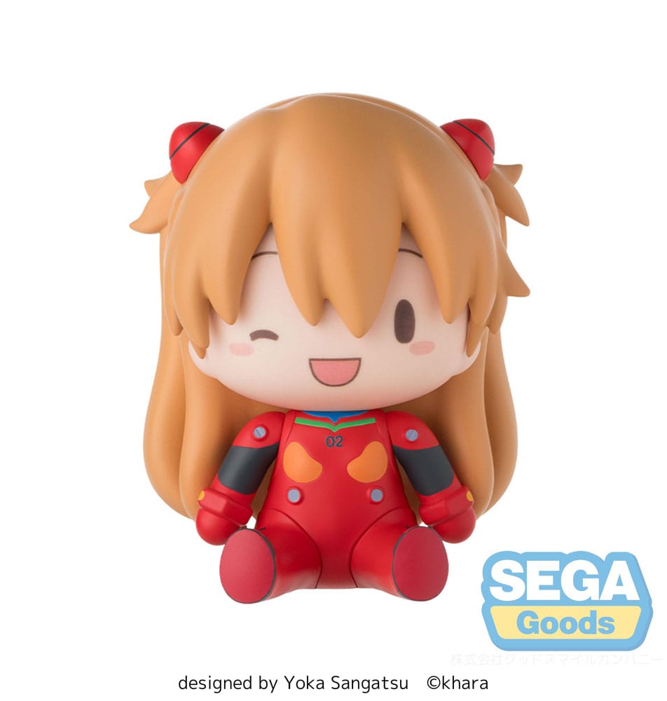 Evangelion Asuka Plug Suit Fuwa Petit figure front view with alternate winking face