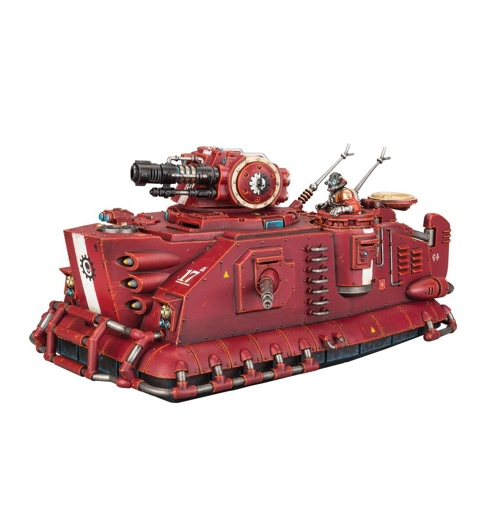 Painted Adeptus Mechanicus Skorpius Disintegrator hover tank with turret cannon