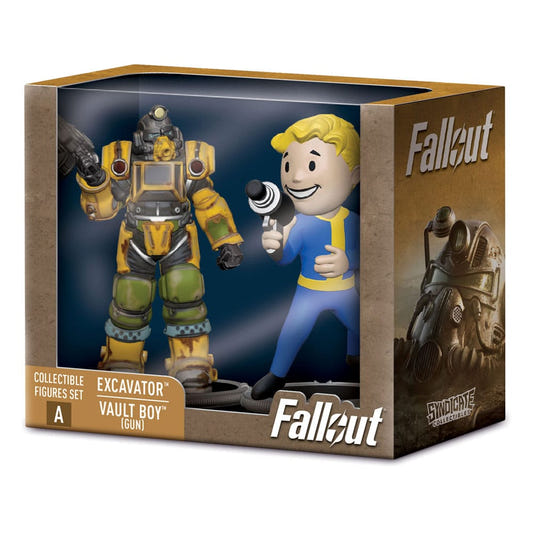 Fallout Mini Figures 2-Pack - Excavator & Vault Boy (Gun) - Loaded Dice