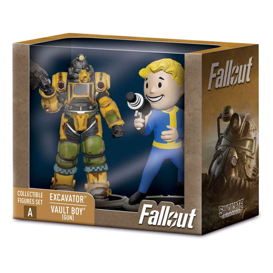 Fallout Mini Figures 2-Pack - Excavator & Vault Boy (Gun) - Loaded Dice