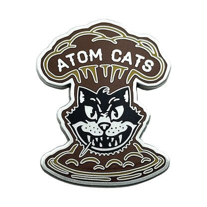 Fallout Mystery Pin Volume 2 Atom Cats enamel pin with grinning cat and mushroom cloud
