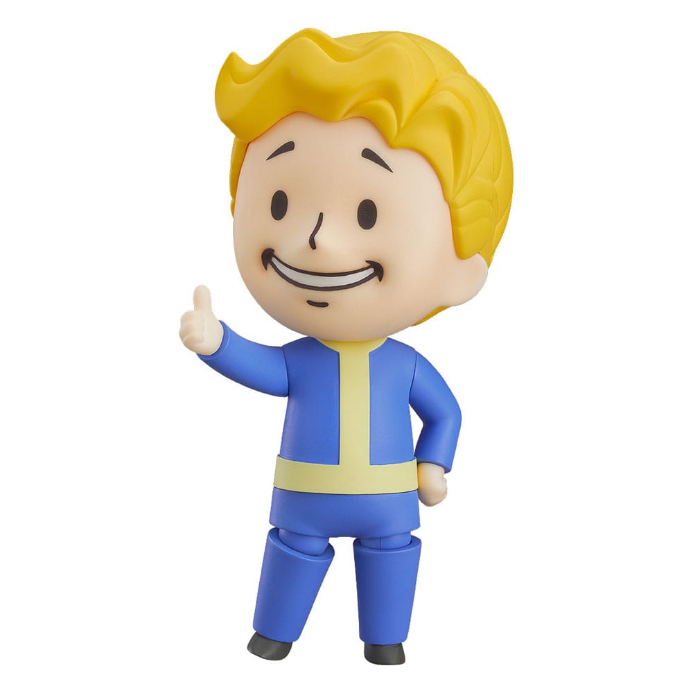 Good Smile Company Fallout Vault Boy 76 Nendoroid giving a thumbs up on white