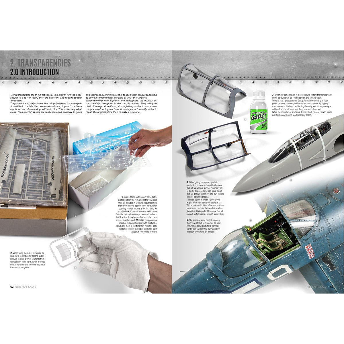 AK Aircraft FAQ 2 spread introducing transparencies: canopy cutting and glazing