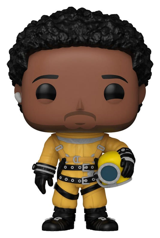Funko POP! Tej Parker from Fast & Furious in a yellow suit holding a helmet