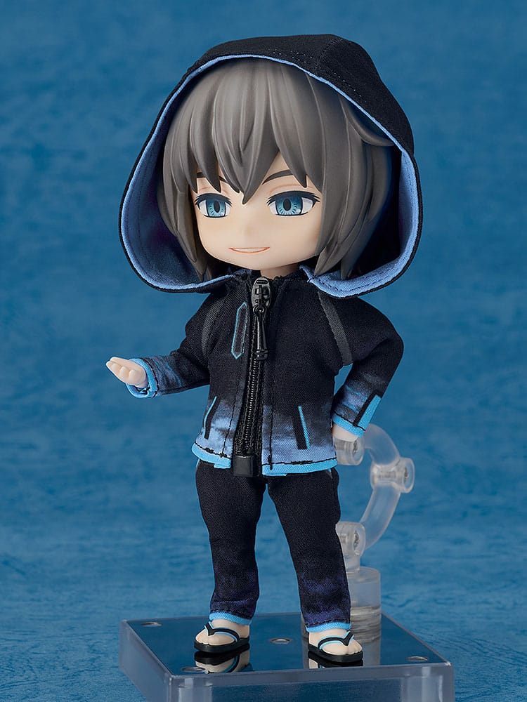 Oberon Moody Summer Ver. Nendoroid Doll gesturing with one hand, hood up, front view