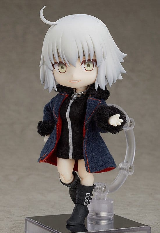 Nendoroid Doll Jeanne d'Arc (Alter) Shinjuku Ver. front view on stand, coat open