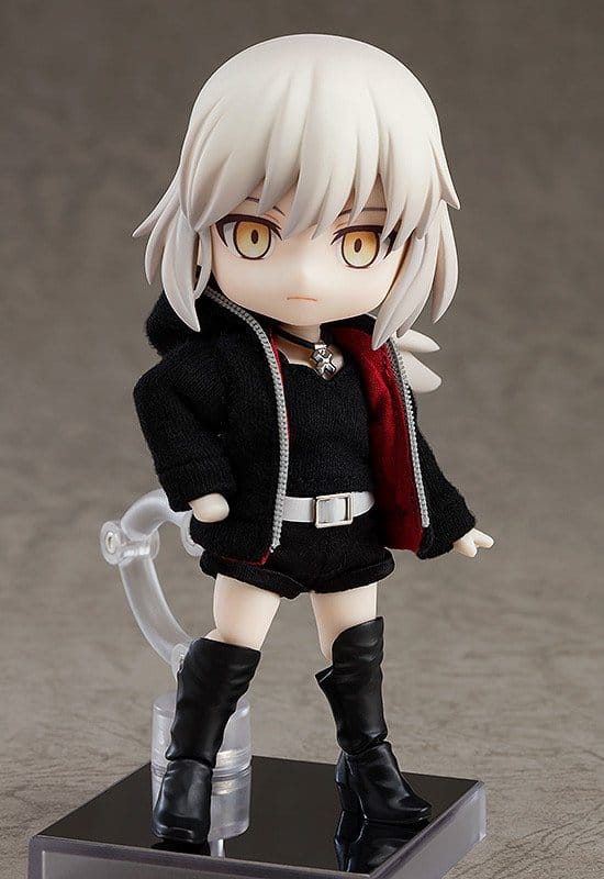Nendoroid Doll Altria Pendragon (Alter) Shinjuku Ver. front view on stand, arms at sides