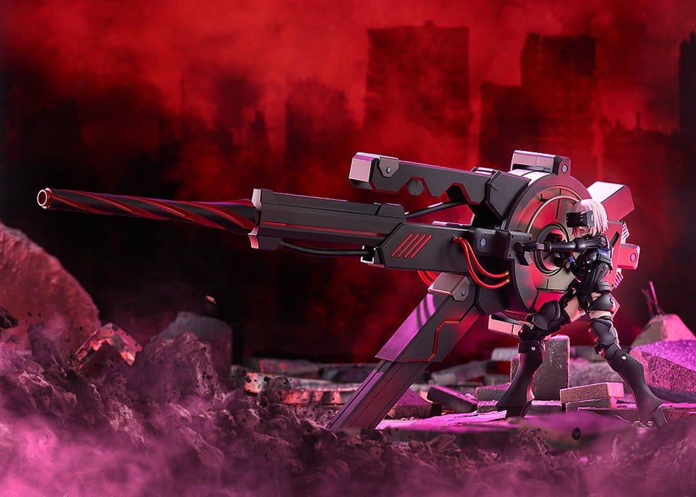 Fate/Grand Order Mash Kyrielight Black Barrel Edition by Max Factory in a red ruined city scene