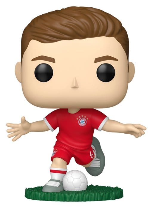Funko POP! Football Joshua Kimmich vinyl figure in red FC Bayern Munich kit striking a ball