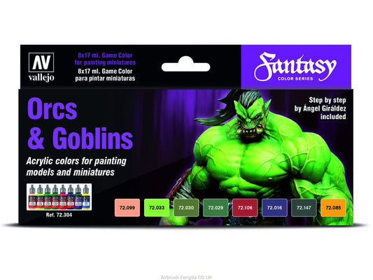 Vallejo Game Color - Orc & Goblins Colour Set (x8) - Loaded Dice
