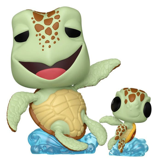 Funko Pop! & Buddy Crush the sea turtle with Squirt on a wave, Disney Pixar Finding Nemo