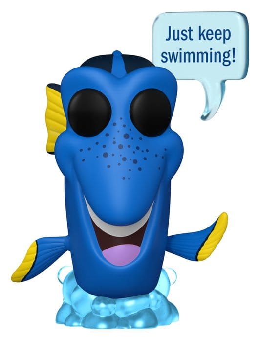 Funko Pop! Sayings Dory from Finding Nemo with a Just keep swimming! speech bubble