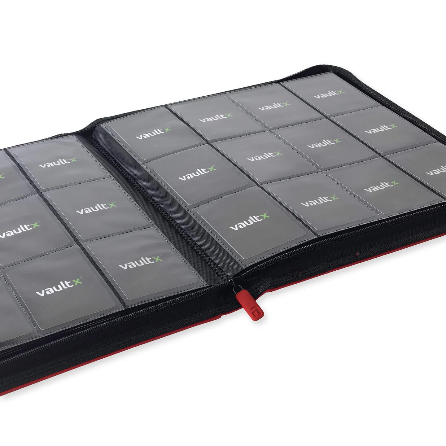 VaultX Exo-Tec Zip Binder - 12 Pocket - Red - Loaded Dice