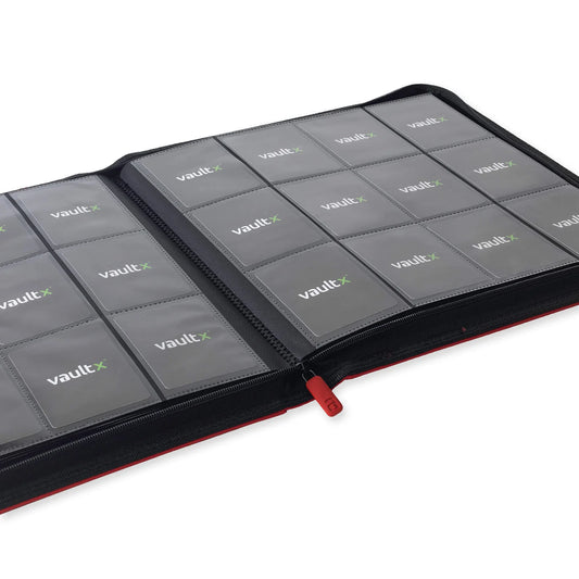 VaultX Exo-Tec Zip Binder - 12 Pocket - Red - Loaded Dice