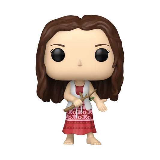 Firefly River Tam Funko Pop! TV vinyl figure in a red patterned dress and cardigan holding a stick