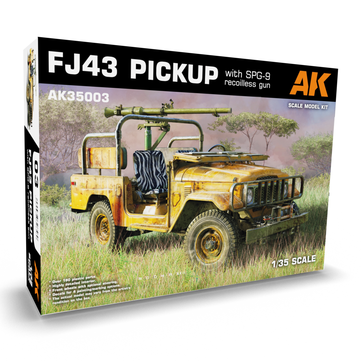 FJ43 Pickup with SPG-9 Recoilless Gun 1/35th Scale plastic scale model kit