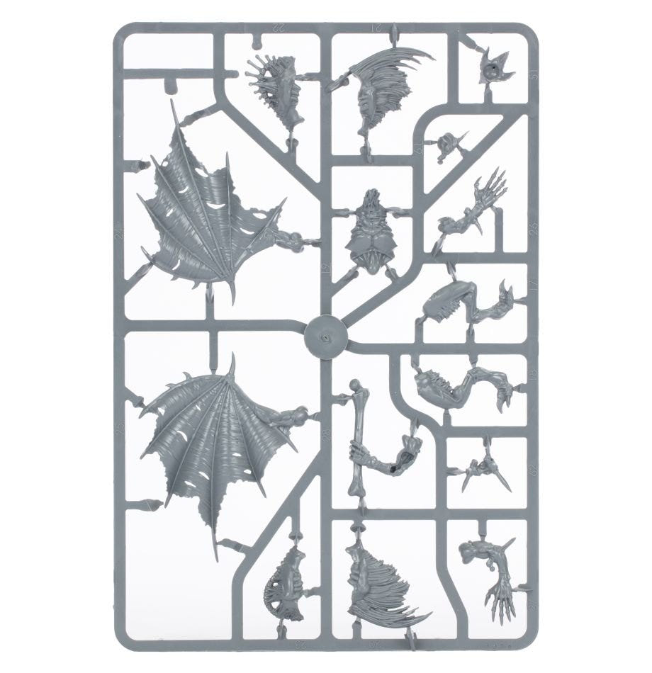 Flesh-Eater Courts Crypt Flayers unpainted plastic sprue, frame 1 of 3
