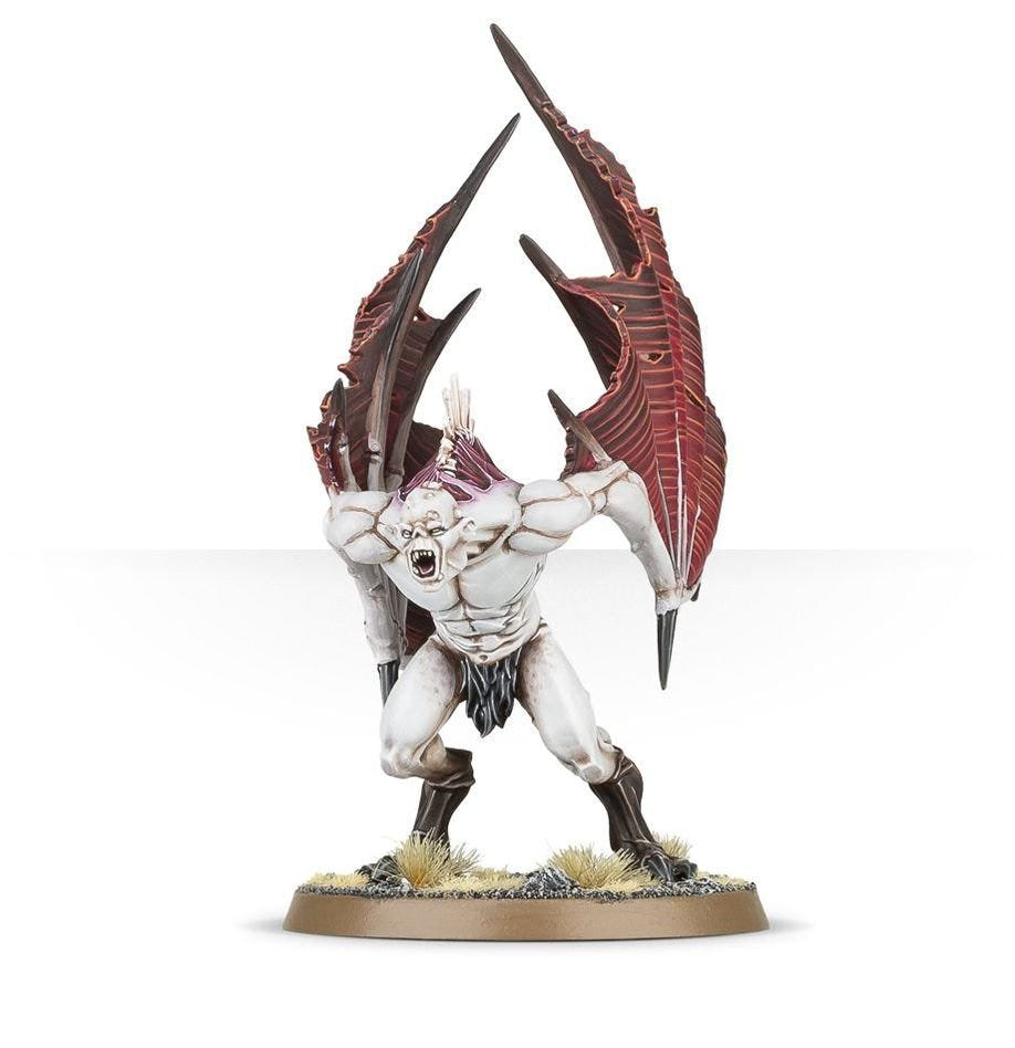 Painted Flesh-Eater Courts Crypt Flayer with wings raised high, front view