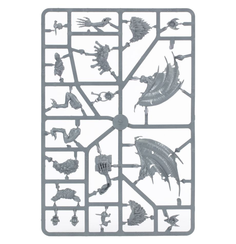 Flesh-Eater Courts Crypt Flayers unpainted plastic sprue, frame 3 of 3