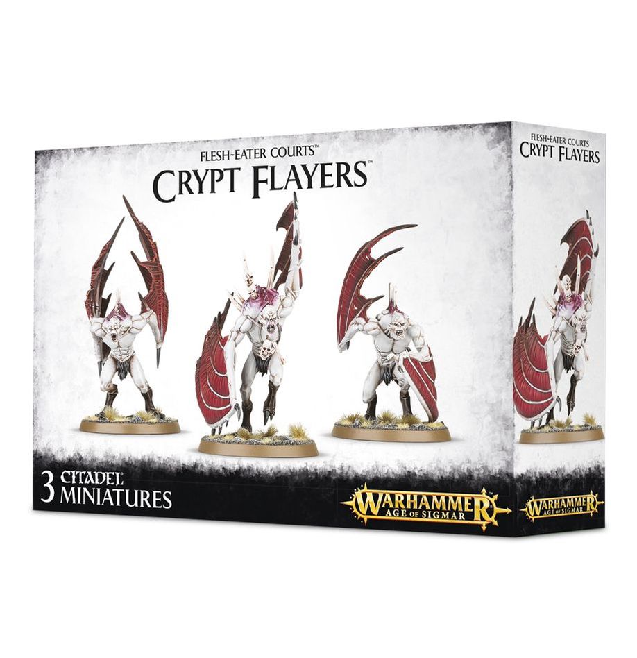 Warhammer Age of Sigmar Flesh-Eater Courts Crypt Flayers box front, three Citadel miniatures
