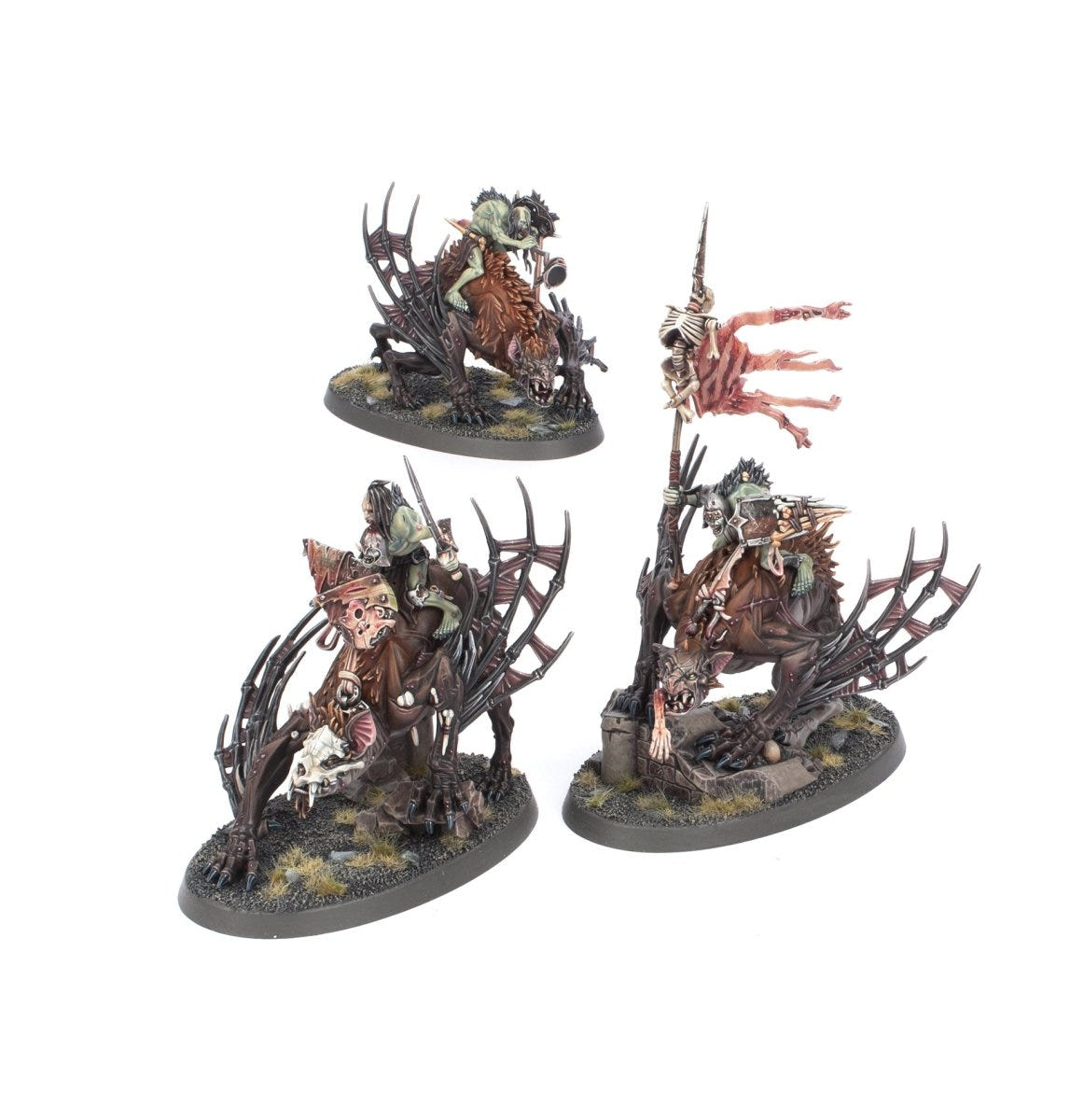 Painted Morbheg Knights group of three from Games Workshop, smaller angled view