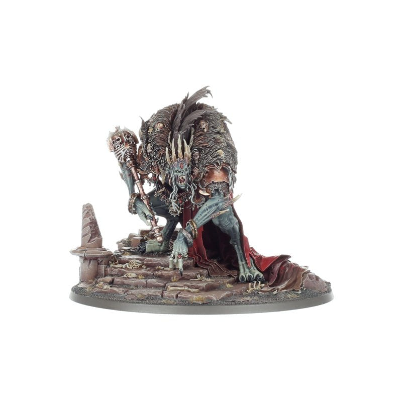Painted Ushoran, Mortarch of Delusion on his 130mm round base, three-quarter view