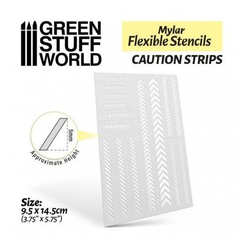 Green Stuff World - Mylar flexible stencils - Caution Strips (5mm) - Loaded Dice