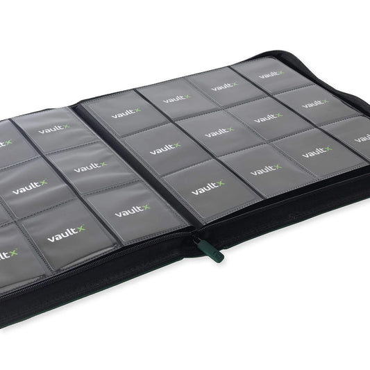 VaultX Exo-Tec Zip Binder - 12 Pocket - Green - Loaded Dice