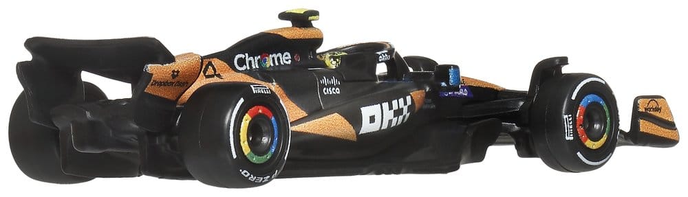 Hot Wheels Premium McLaren 1:64 F1 car, rear three-quarter view