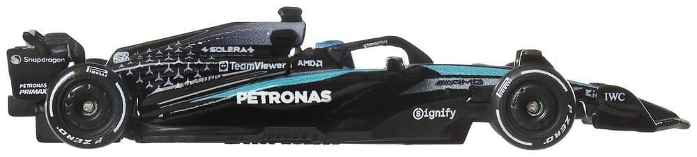 Hot Wheels Premium Mercedes-AMG PETRONAS 1:64 F1 car, low left side profile