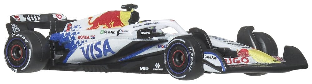 Hot Wheels Premium Visa Cash App Racing Bulls 1:64 F1 car, right side profile