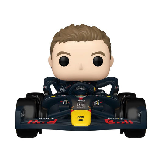 Funko Pop! Rides Super Deluxe Max Verstappen seated in his Red Bull RB20 Formula 1 car
