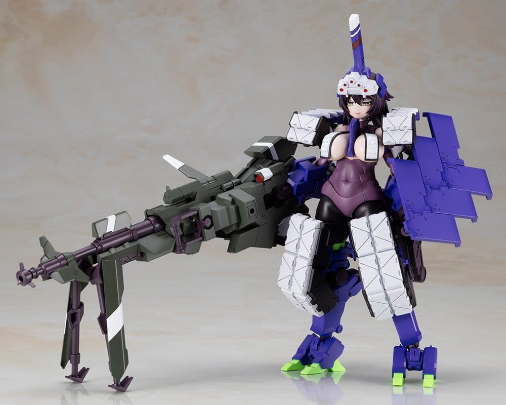 Kagutsuchi-Otsu Sniper model kit in heavy purple armour with cannon and shield