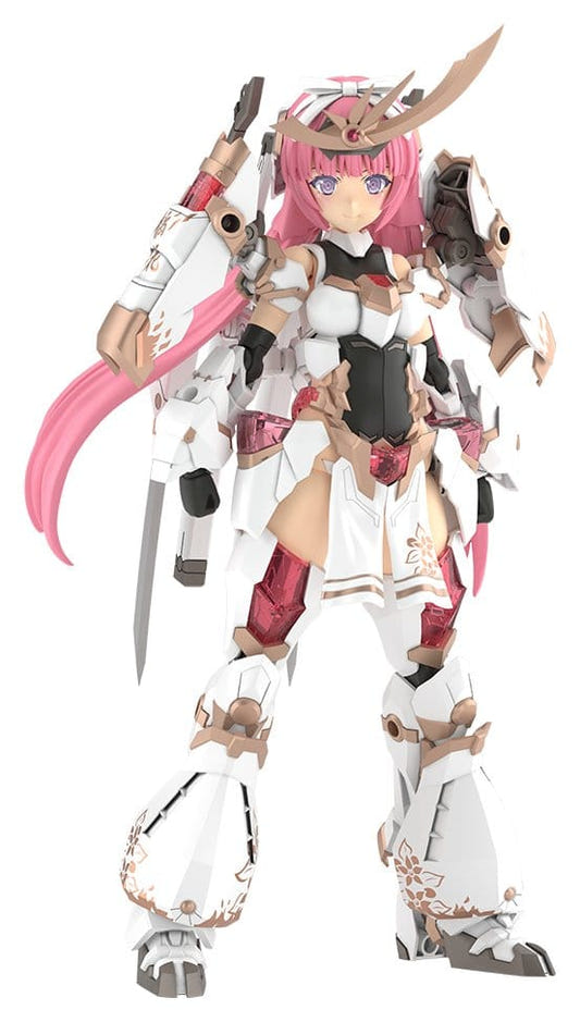 Kotobukiya Frame Arms Girl Magatsuki Kikka Grand Scale model in white armour, front view on white