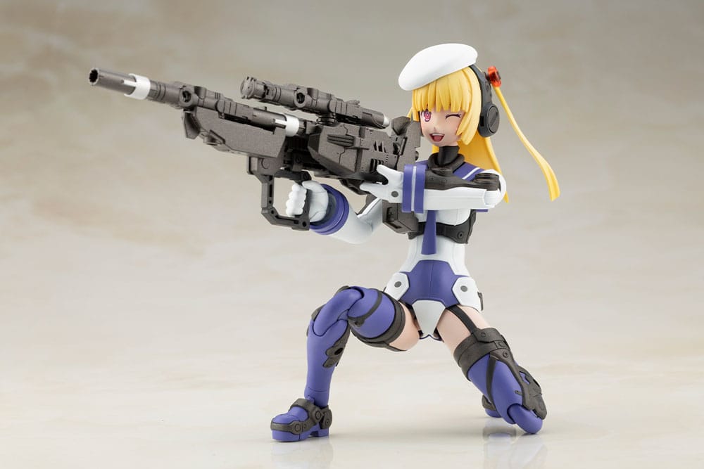 Frame Arms Girl Greifen Barracuda kneeling and aiming a long rifle, Kotobukiya kit