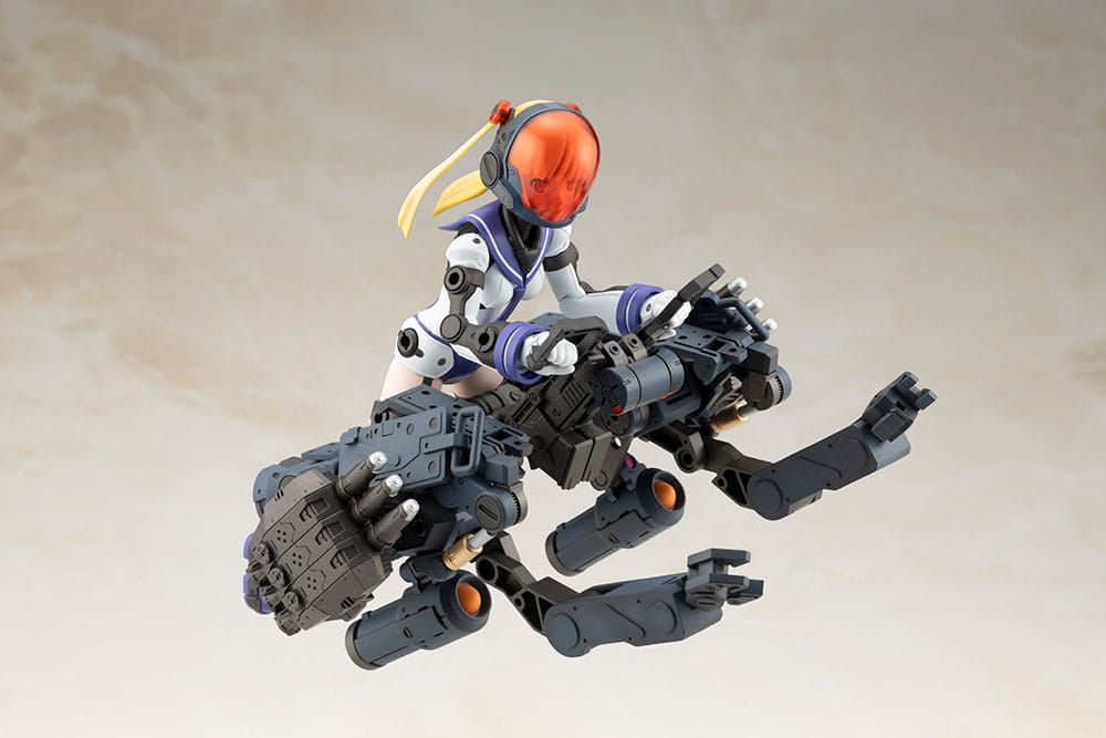 Greifen Barracuda in clear red helmet and Excannon armour in a swimming pose, Frame Arms Girl